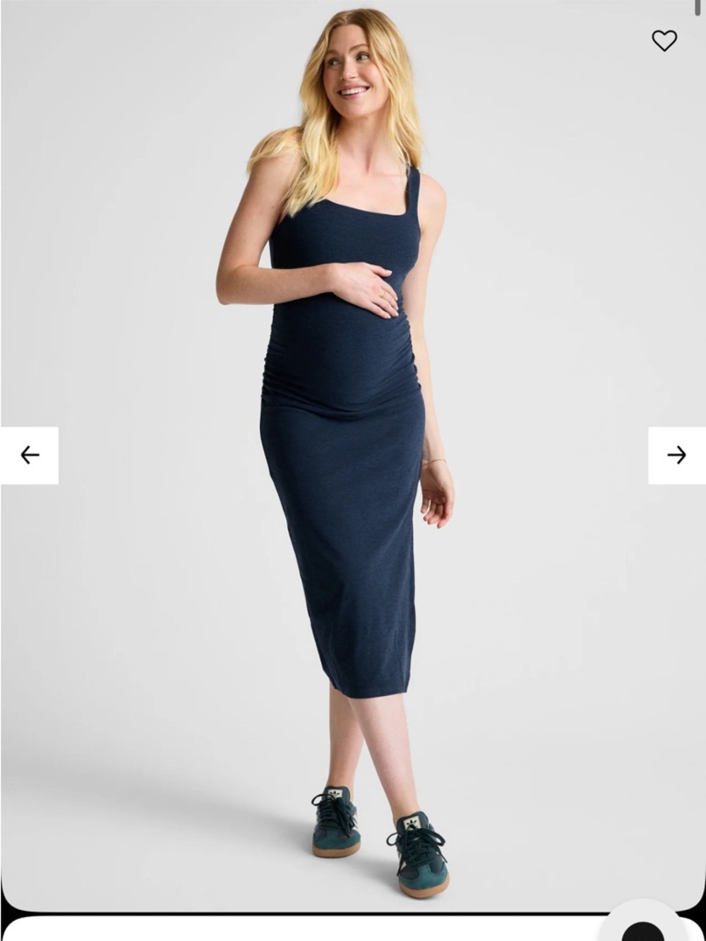 Beyond the Bump Navy Tank Spacedye Icon Maternity Dress by Beyond Yoga